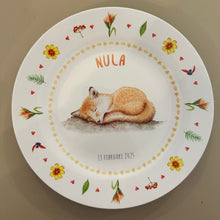 Load image into Gallery viewer, Kids personalized dinner name plate fox
