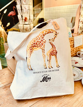 Afbeelding in Gallery-weergave laden, Canvas tote bag giraf - 100% organic cotton GOTS
