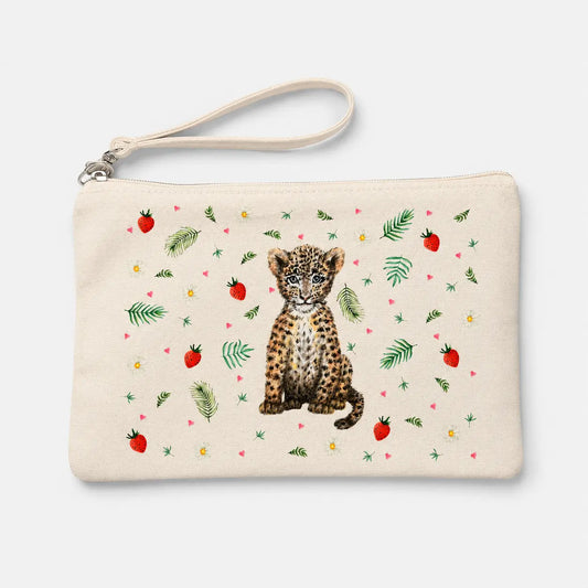 Canvas etui luipaardje