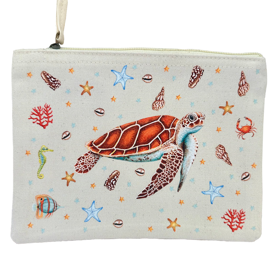 Canvas etui zeeschildpad