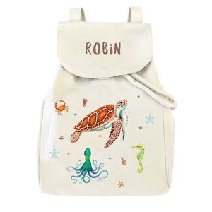Canvas rugzakje ocean - evt met naam