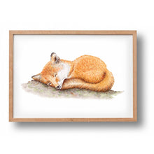 Afbeelding in Gallery-weergave laden, Poster slapend vosje - Art print
