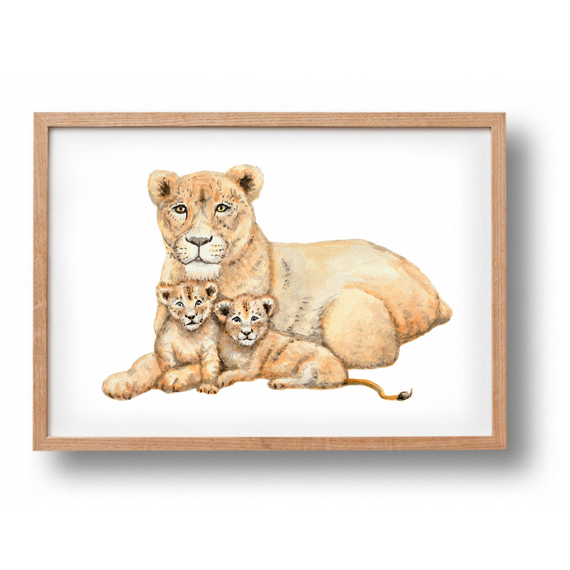 Tierposter mit Löwenmama und Löwenkindern