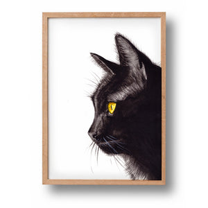 Poster zwarte kat - Art print