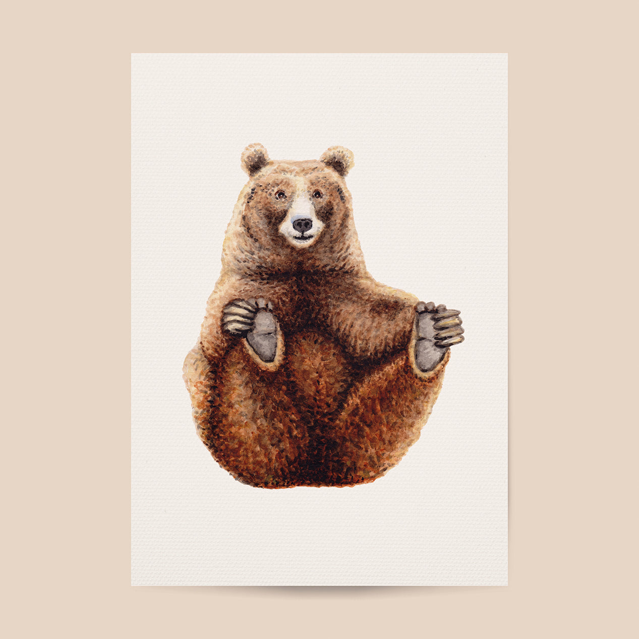 Poster bruine beer - Art print