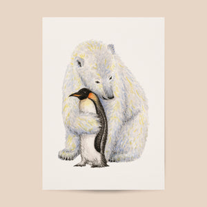 Poster polar bear and penguin