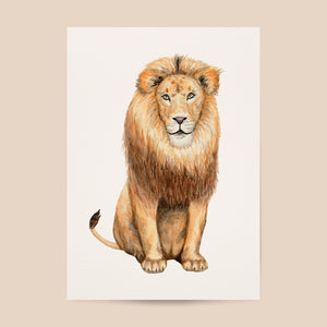 Poster papa leeuw - Art print