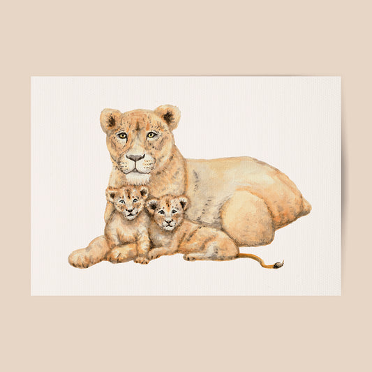 Poster mama lion - Art print