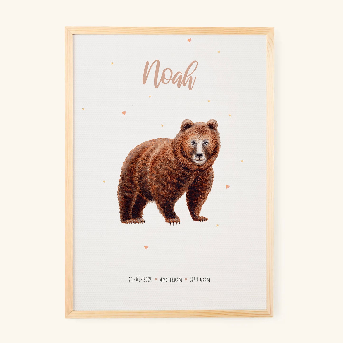 Geburtsposter Bär – personalisiert – A3