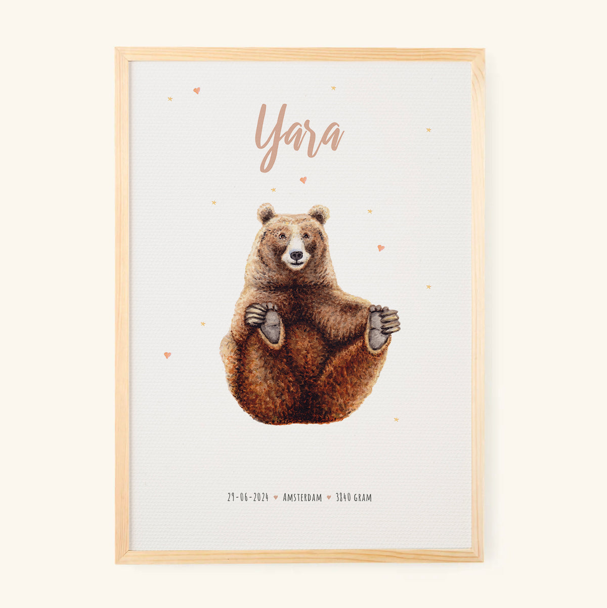 Poster bruine beer - Art print
