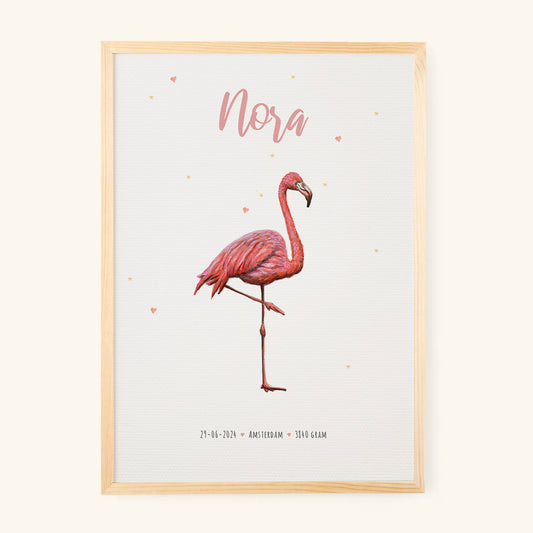 Geburtsposter Flamingo – personalisiert – A3