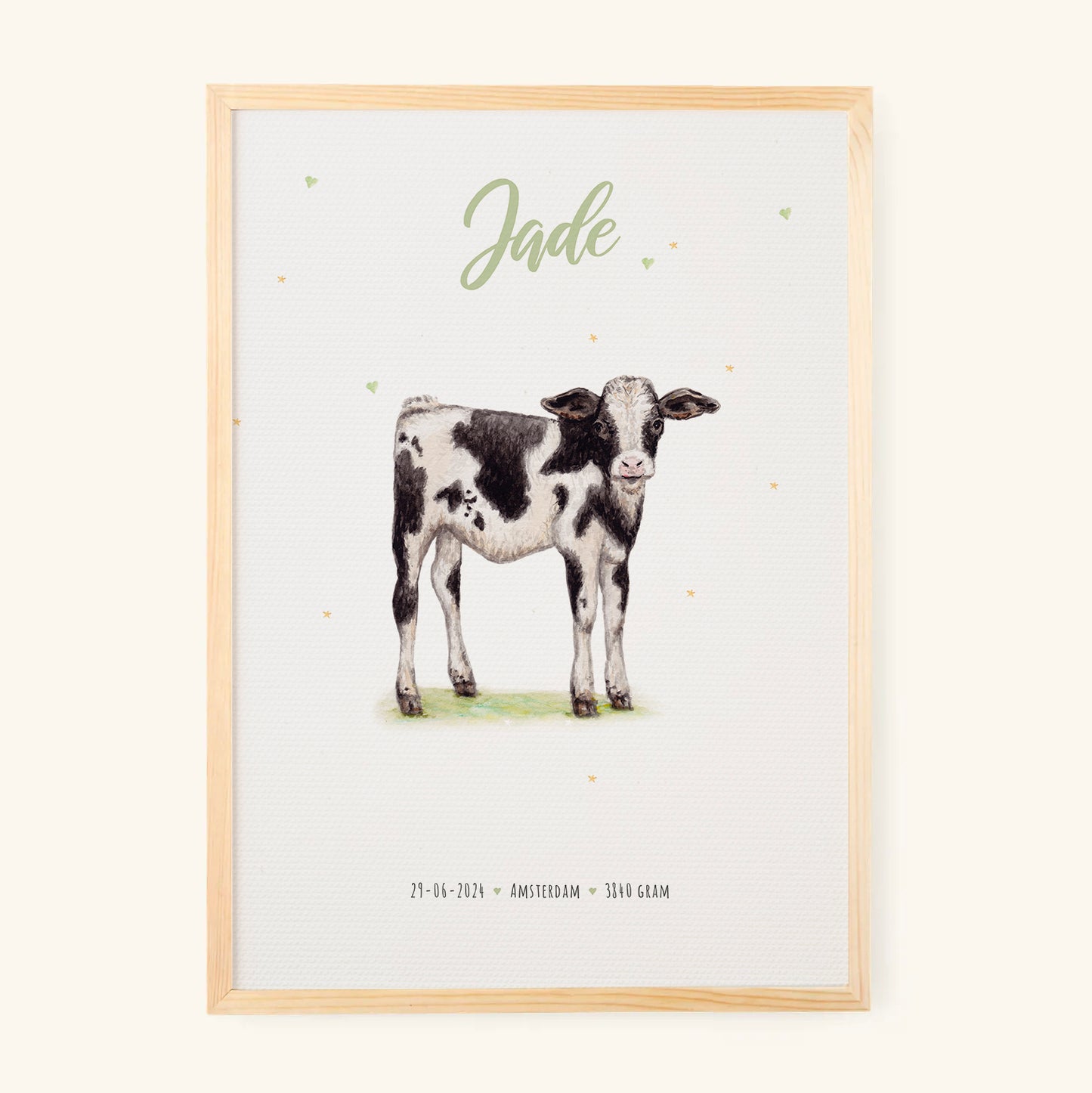 Birth poster calf - personalized - A3
