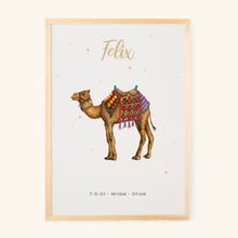 Load image into Gallery viewer, Geboorteposter kameel - gepersonaliseerd - A3
