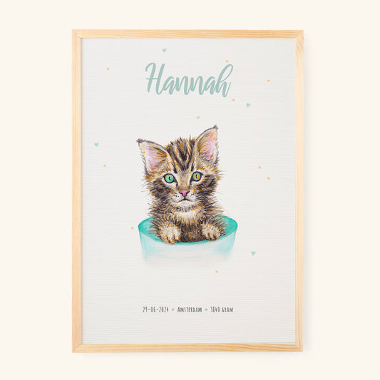 Geburtsposter Katze – personalisiert – A3 