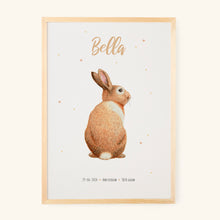 Load image into Gallery viewer, Birth poster rabbit - personalized - A3
