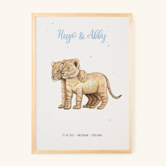 Geburtsposter Löwenbabys – personalisiert – A3 