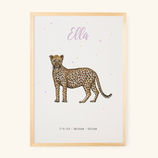 Geburtsposter Leopard – personalisiert – A3