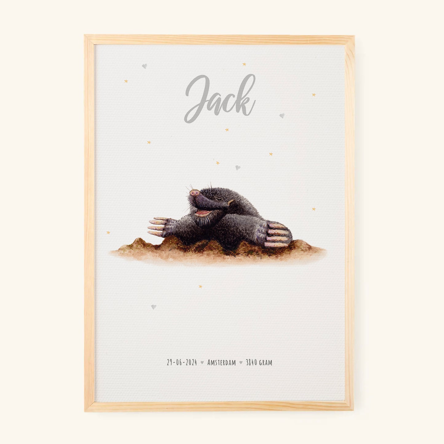 Birth poster mole - personalized - A3