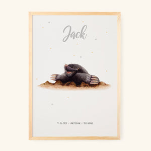 Birth poster mole - personalized - A3