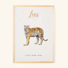 Load image into Gallery viewer, Birth poster tiger - personalised - A3
