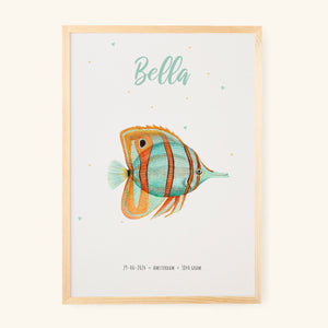 Poster tropische Fische blau / orange