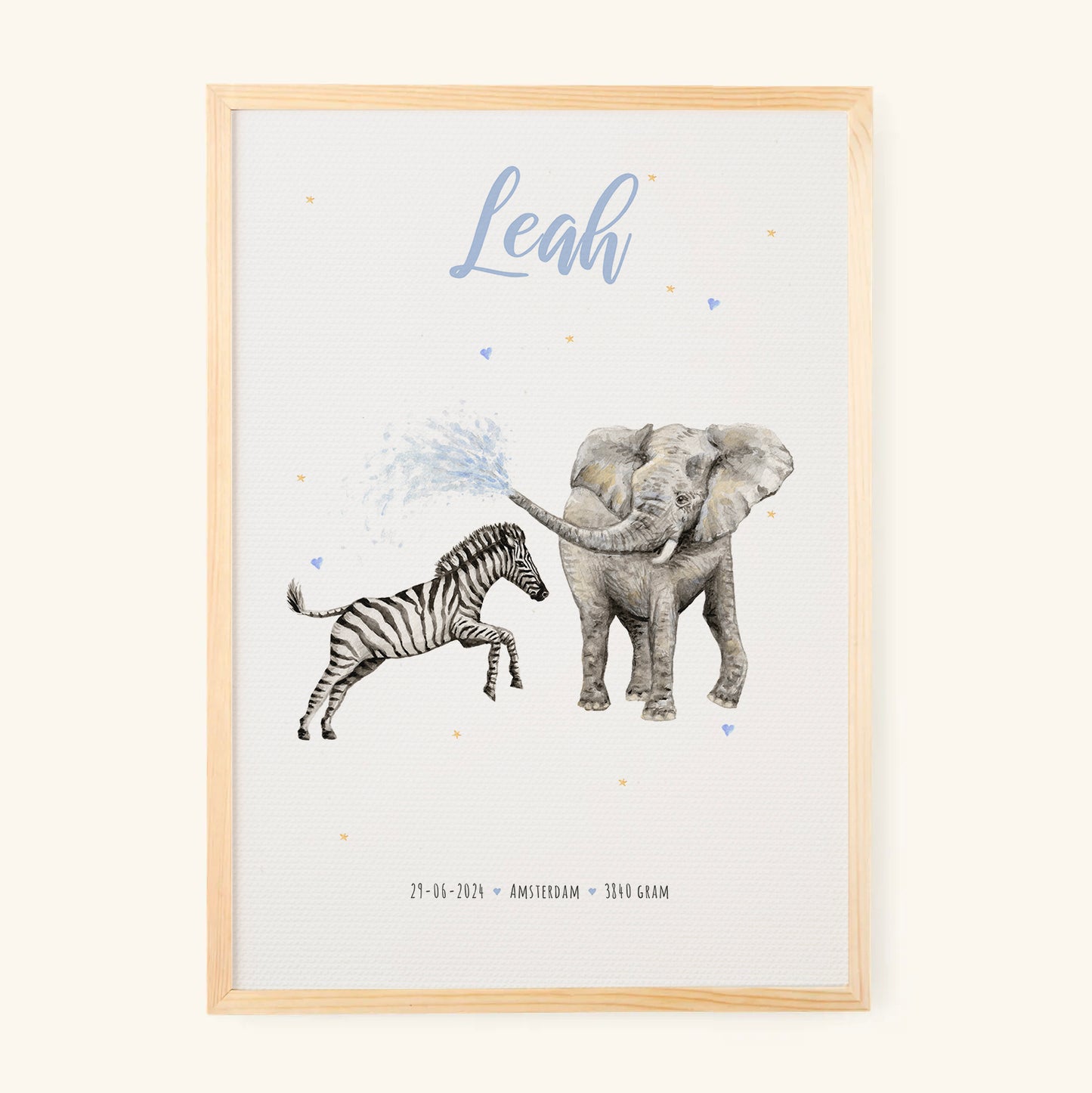 Poster Elefant und Zebra