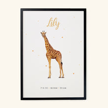 Afbeelding in Gallery-weergave laden, Geboorteposter giraf - gepersonaliseerd - A3
