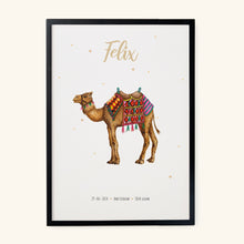 Load image into Gallery viewer, Geboorteposter kameel - gepersonaliseerd - A3
