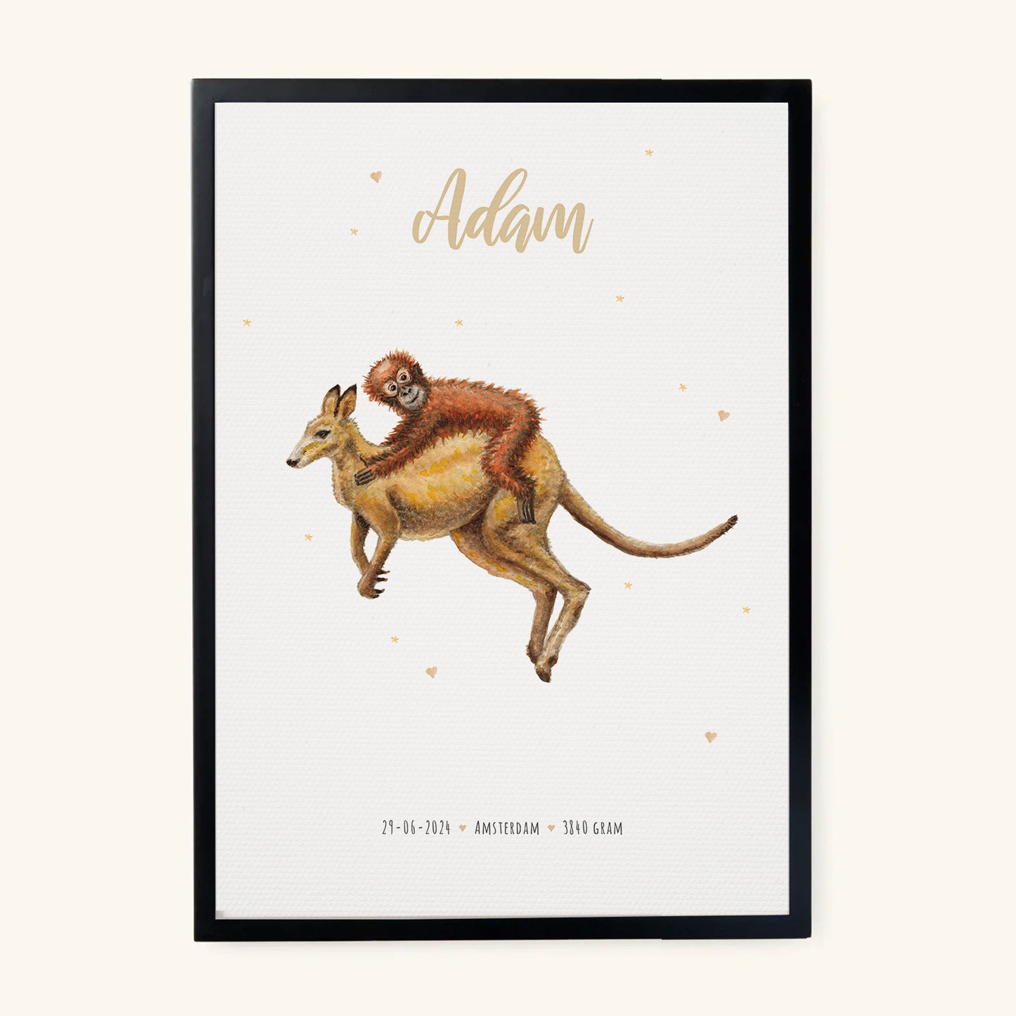 Poster kangaroo and monkey