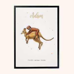 Poster kangaroo and monkey