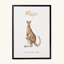 Load image into Gallery viewer, Kangaroo birth poster - personalized - A3
