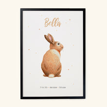Afbeelding in Gallery-weergave laden, Geboorteposter konijn - gepersonaliseerd - A3
