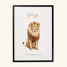 Lade das Bild in den Galerie-Viewer, Geboorteposter leeuw - gepersonaliseerd - A3
