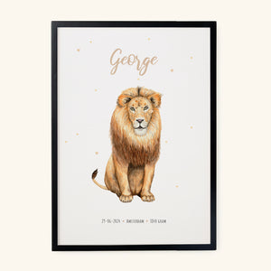 Poster papa leeuw - Art print