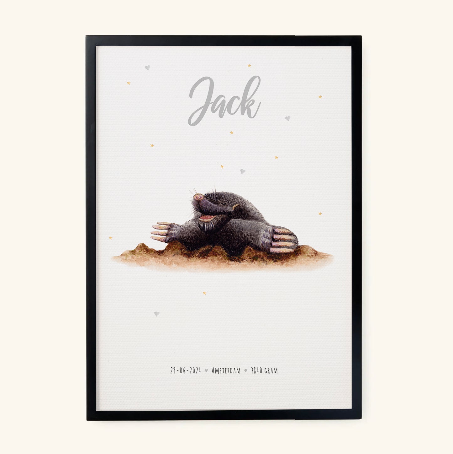 Birth poster mole - personalized - A3