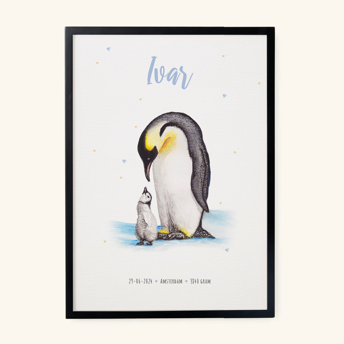 Geburtsposter Pinguine – personalisiert – A3 