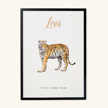 Load image into Gallery viewer, Birth poster tiger - personalised - A3
