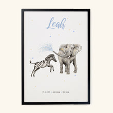 Lade das Bild in den Galerie-Viewer, Poster Elefant und Zebra
