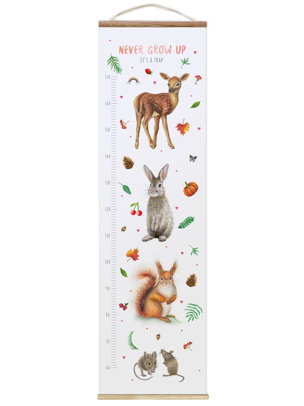 Personalised growth chart forest animals with name