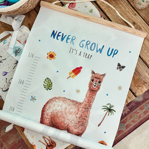 Personalised growth chart tropical animals with name