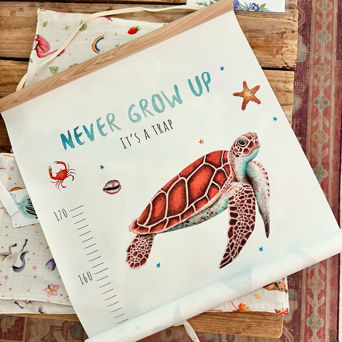 Personalised growth chart sea animals with name