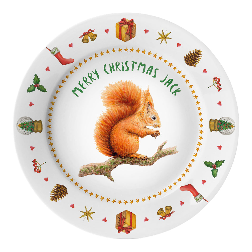 Kinderbordje eekhoorn kerst met naam