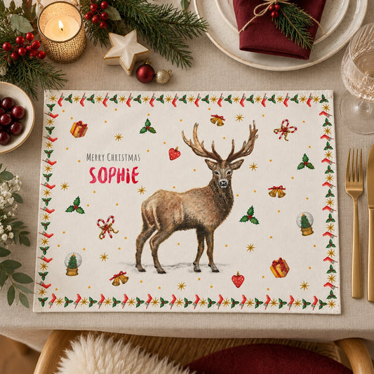4 Christmas placemats with name