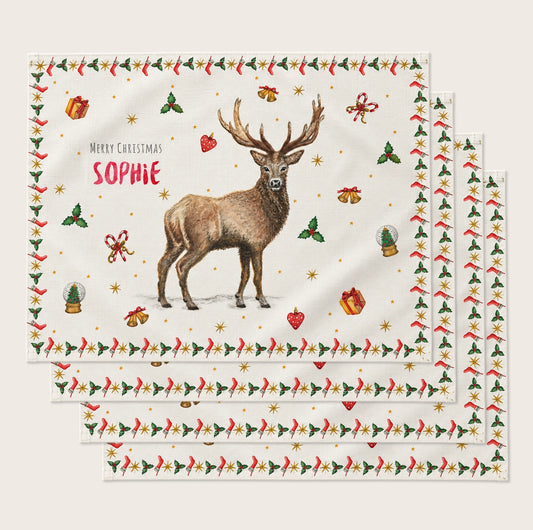 4 Christmas placemats with name