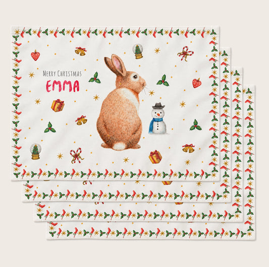 4 Christmas placemats with name