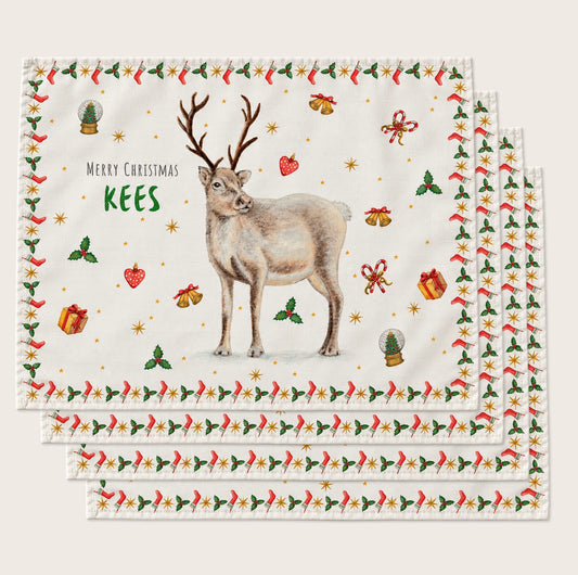 4 Christmas placemats with name