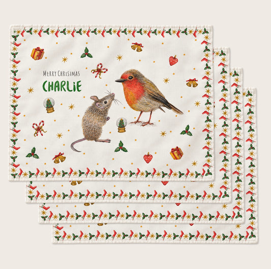 4 Christmas placemats with name