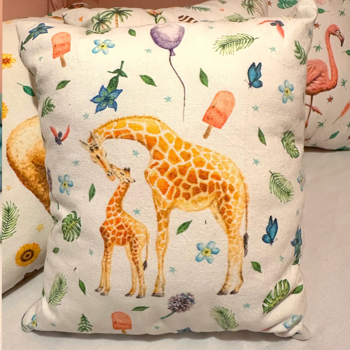 Canvas kussen – giraf | baby- en kinderkamer decoratie