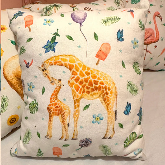Canvas kussen – giraf | baby- en kinderkamer decoratie