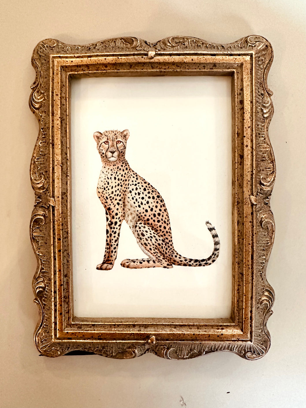 Goudkleurig lijstje met cheetah art print